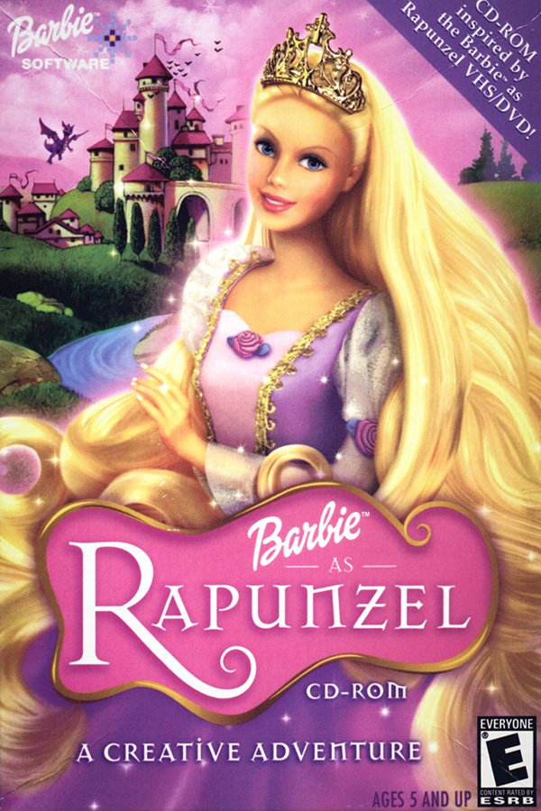 Video Game Cover of Barbie As Rapunzel, A Creative Adeventure