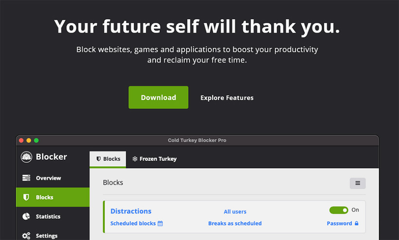 Cold Turkey Blocking Software