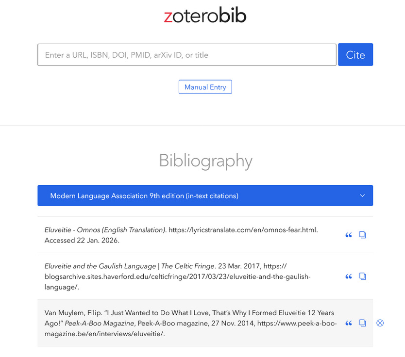 Zotero Citation Machine
